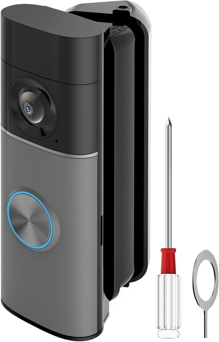 Ring Doorbell Angle Mount, 30-55° Adjustable Door Mount for Ring Battery & Wired Doorbell/Pro/Plus(Newest Model), Widen Corner View Kit, Left/Right Universal Installation for House