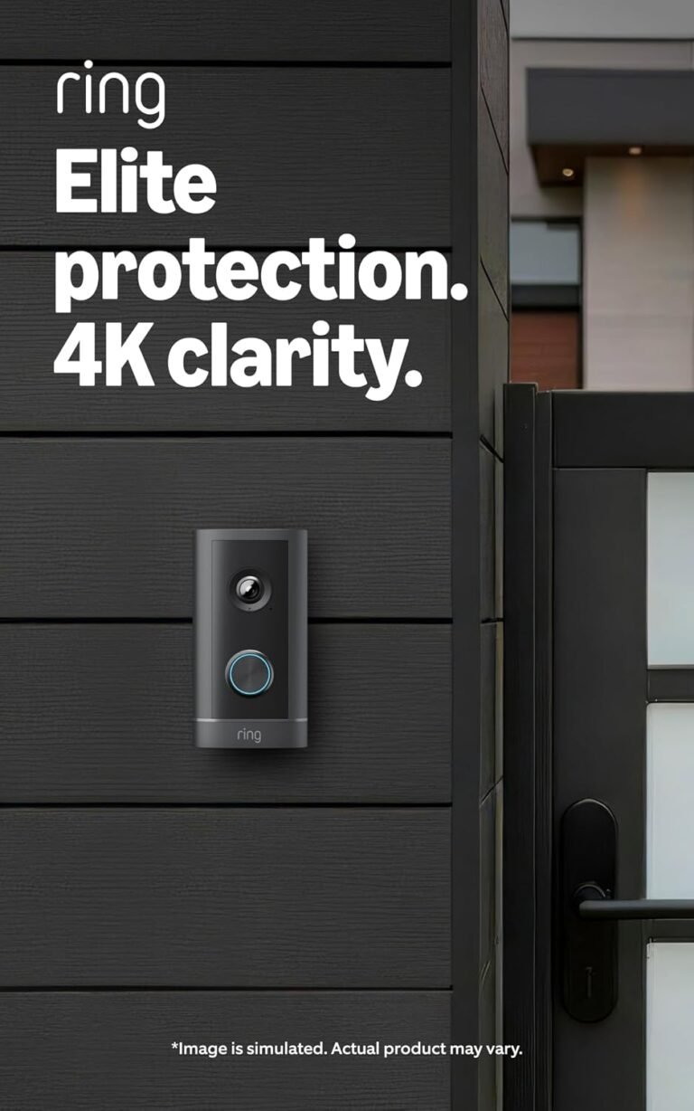 Ring Wired Doorbell 4K Elite (newest model), Native Power over Ethernet, Retinal 4K with wide-angle video, Remote Gate Access, 10x Enhanced Zoom, and Night Vision, Deep Silver